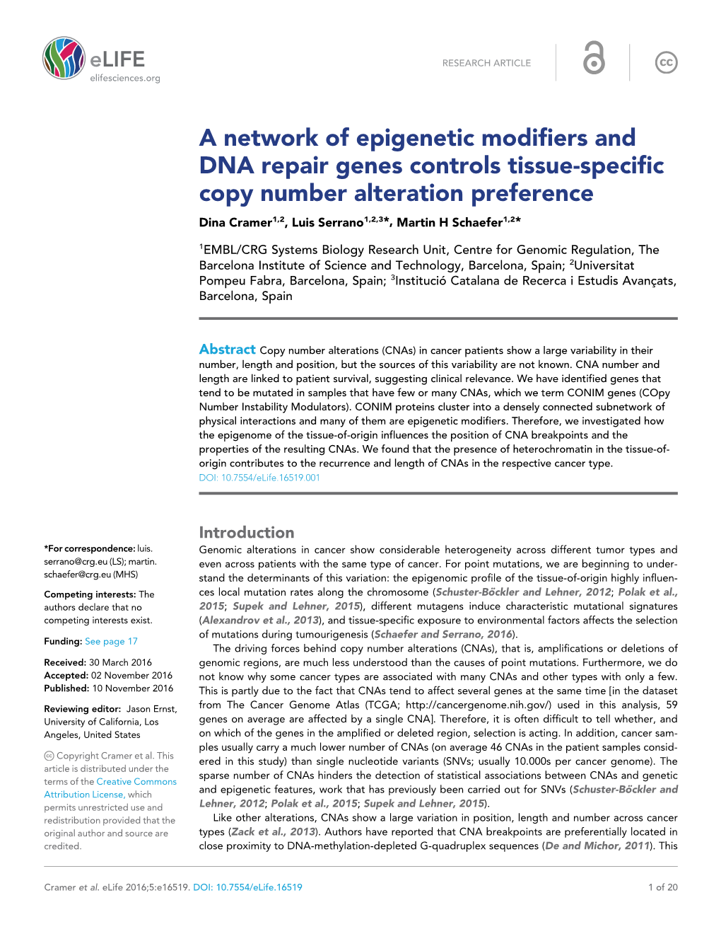 A Network of Epigenetic Modifiers and DNA Repair Genes Controls Tissue