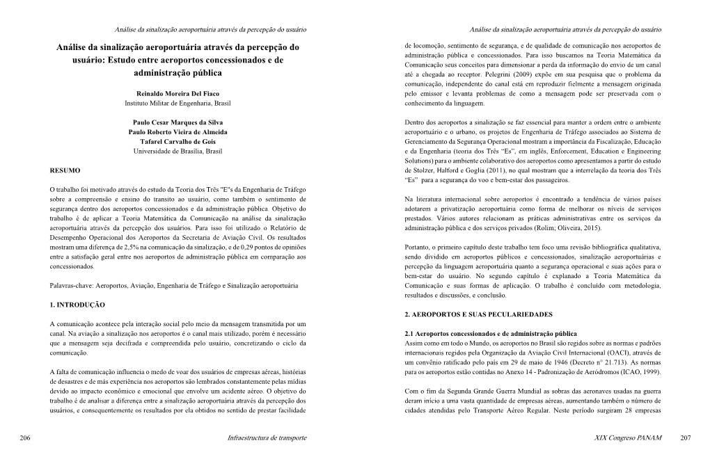 Análise Da Sinalização Aeroportuária Através Da Percepção Do Usuário Análise Da Sinalização Aeroportuária Através Da Percepção Do Usuário