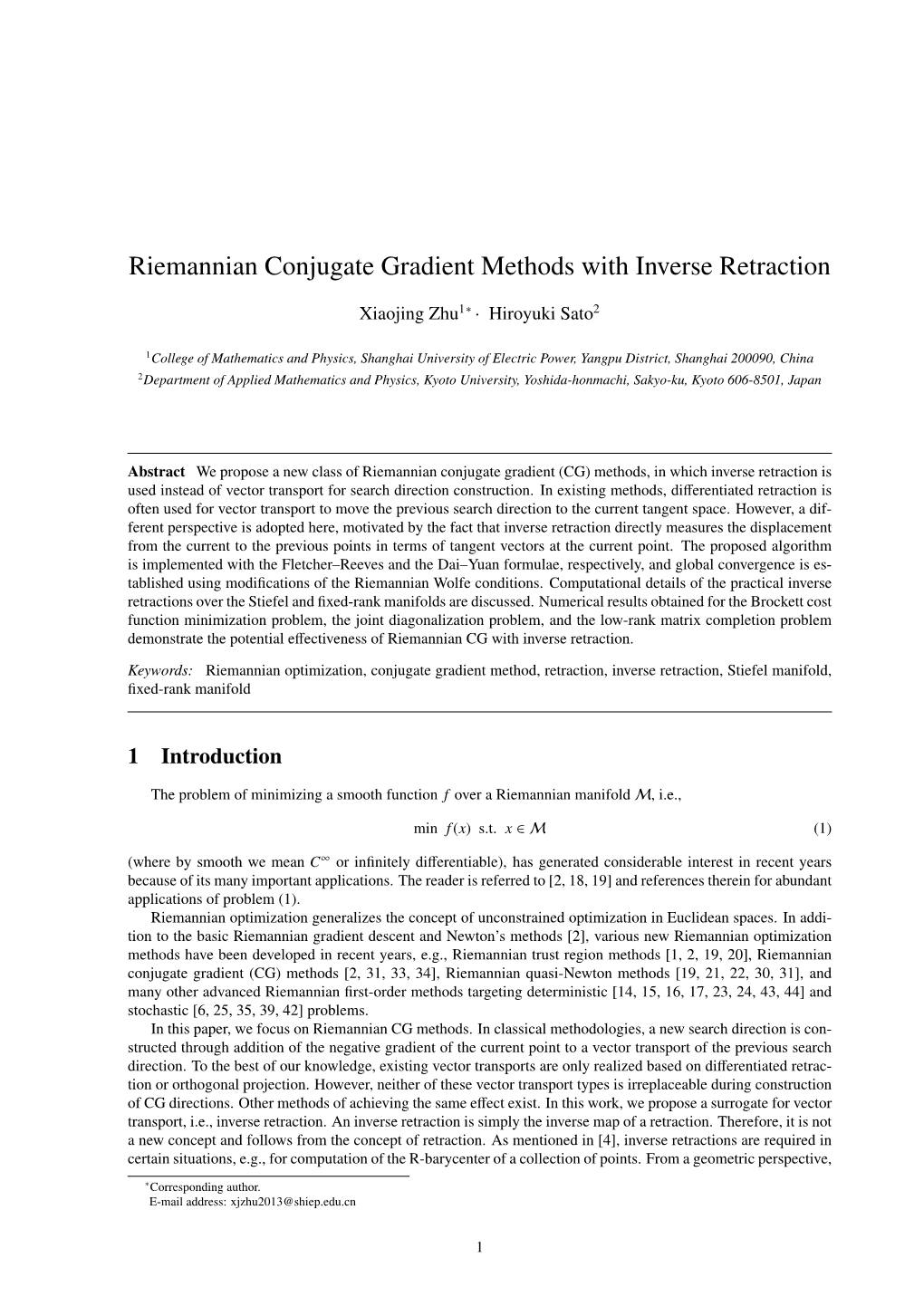 Riemannian Conjugate Gradient Methods with Inverse Retraction