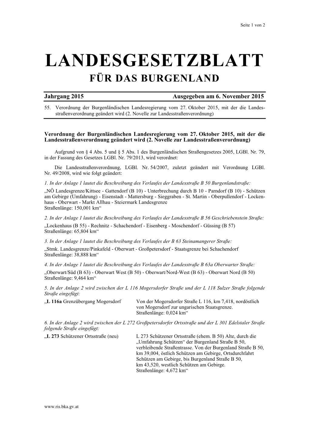 Landesgesetzblatt Für Das Burgenland