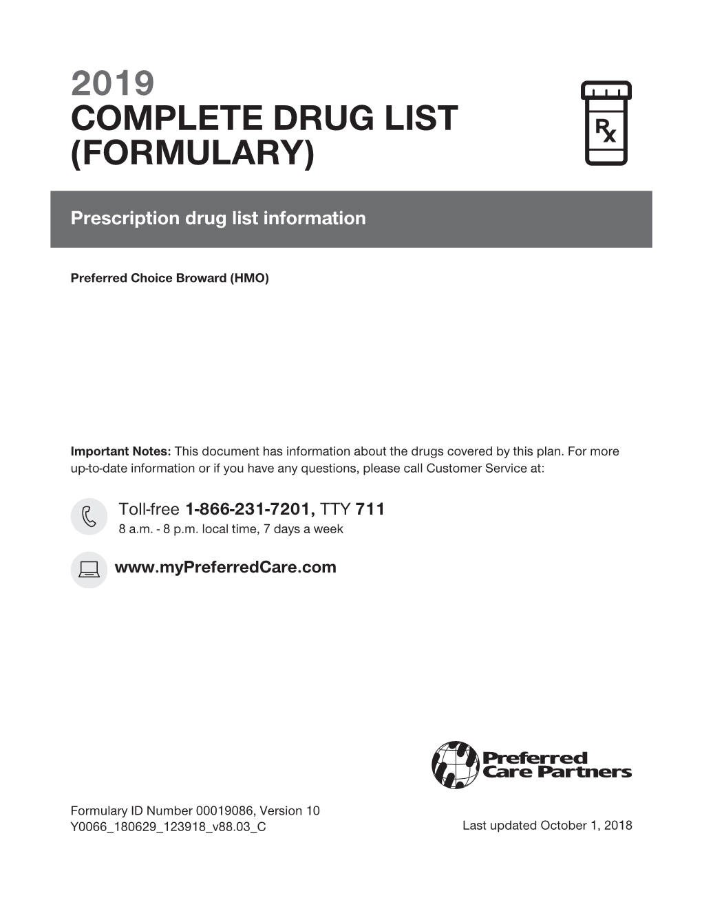 2019 Complete Drug List (Formulary)