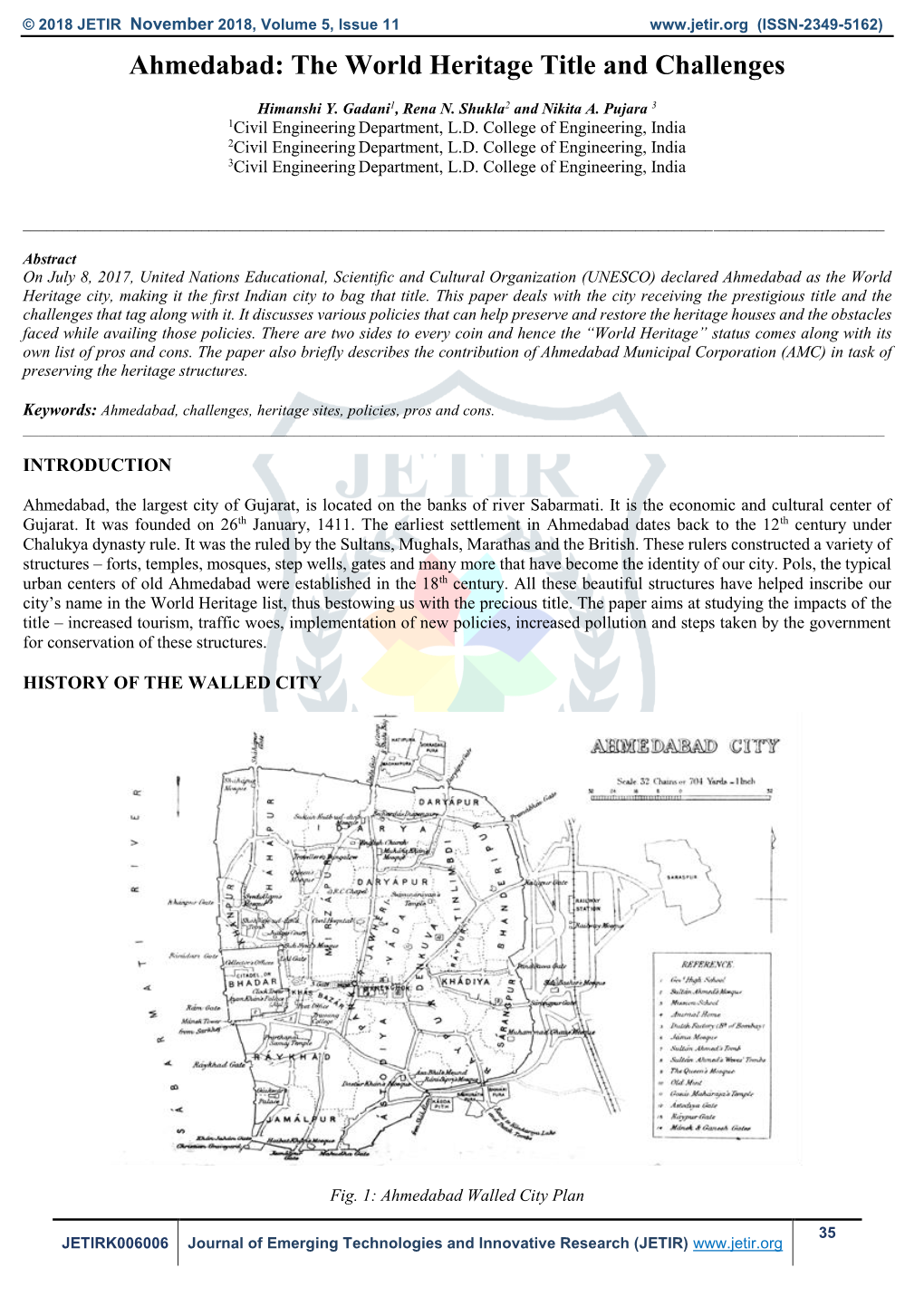 Ahmedabad: the World Heritage Title and Challenges