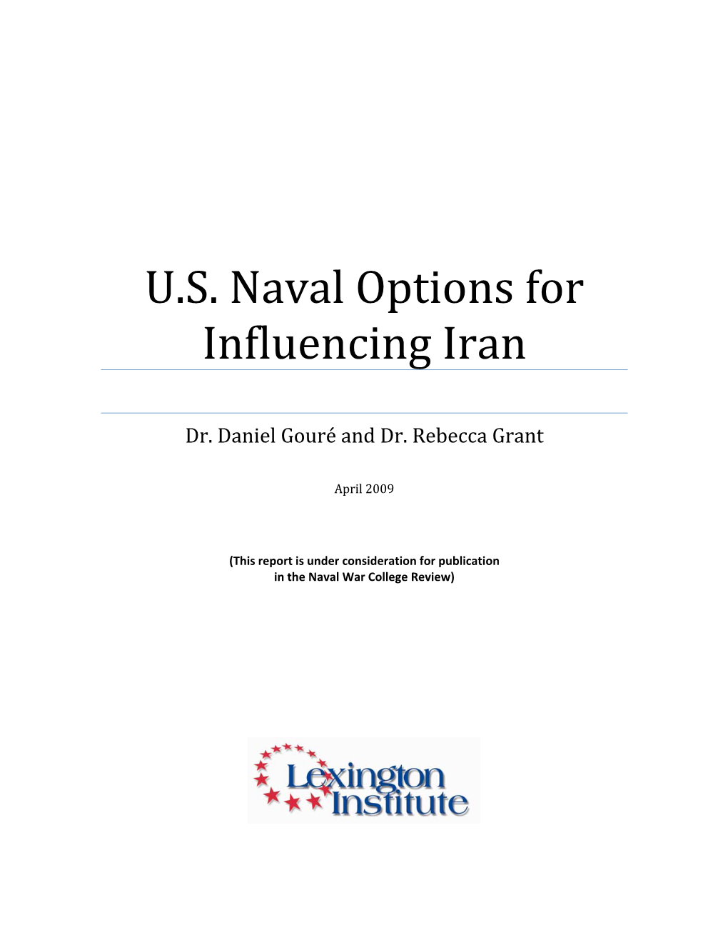 U.S. Naval Options for Influencing Iran