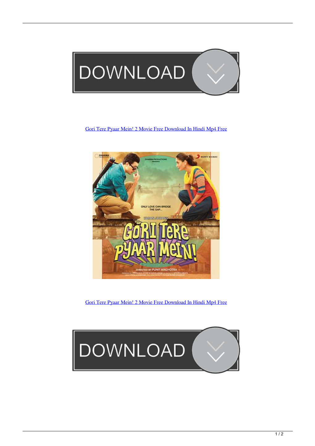 Gori Tere Pyaar Mein 2 Movie Free Download in Hindi Mp4 Free