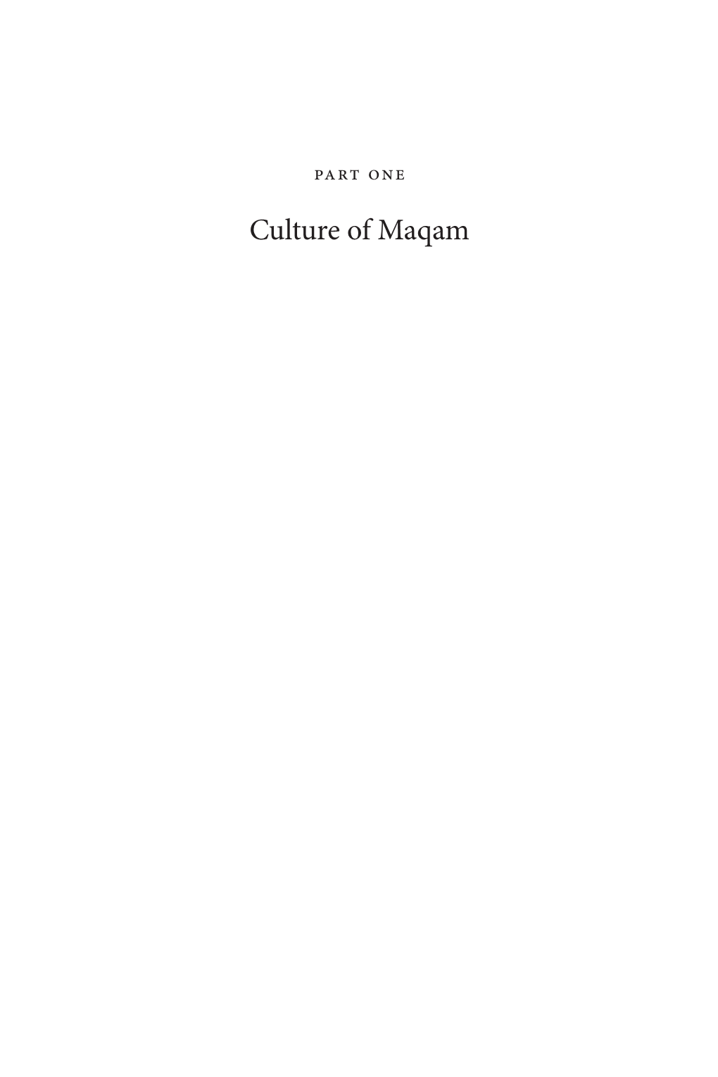 Culture of Maqam