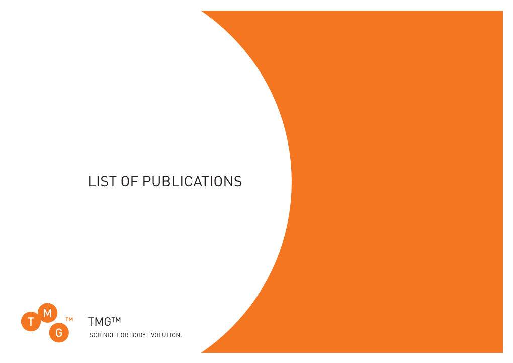 TMG List of Publications