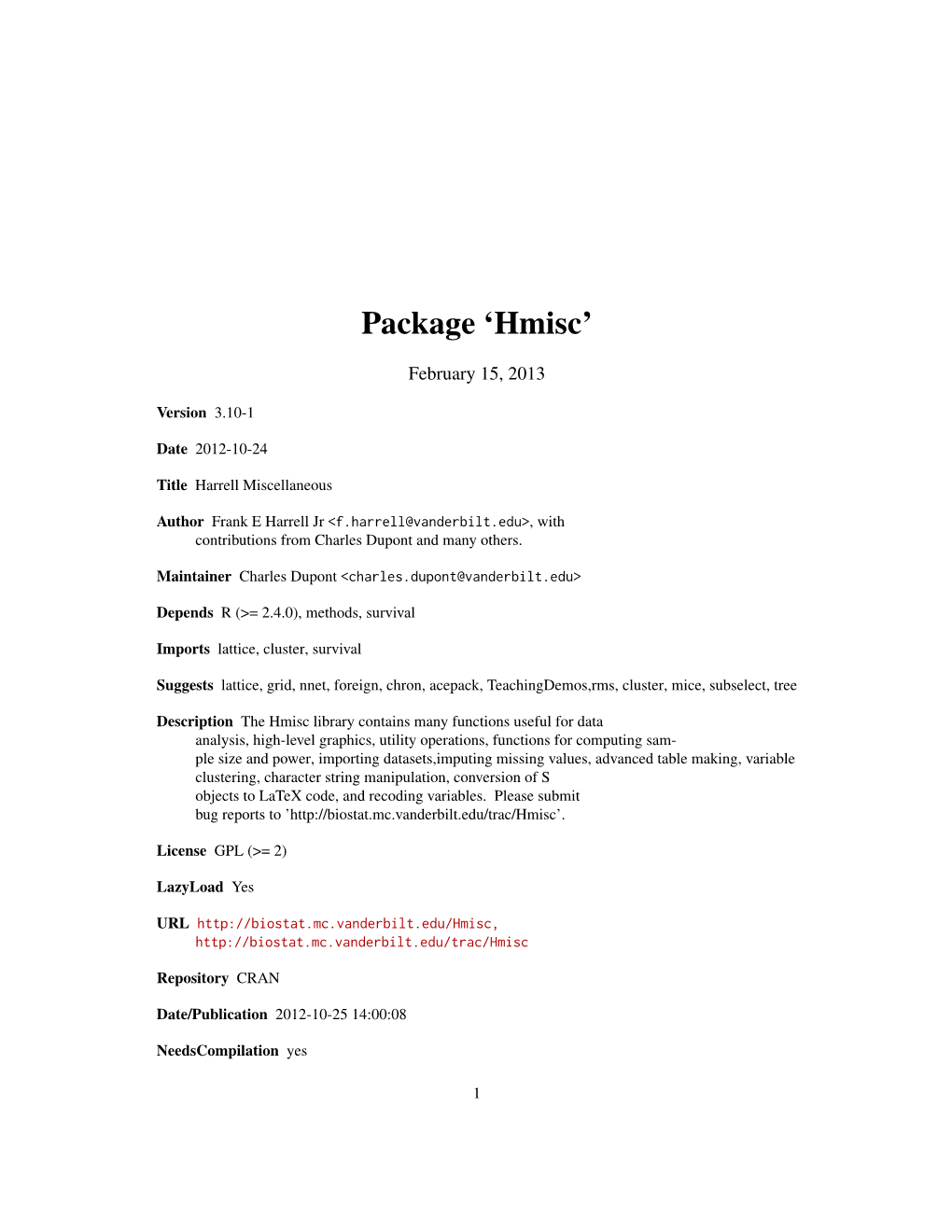 Package 'Hmisc'