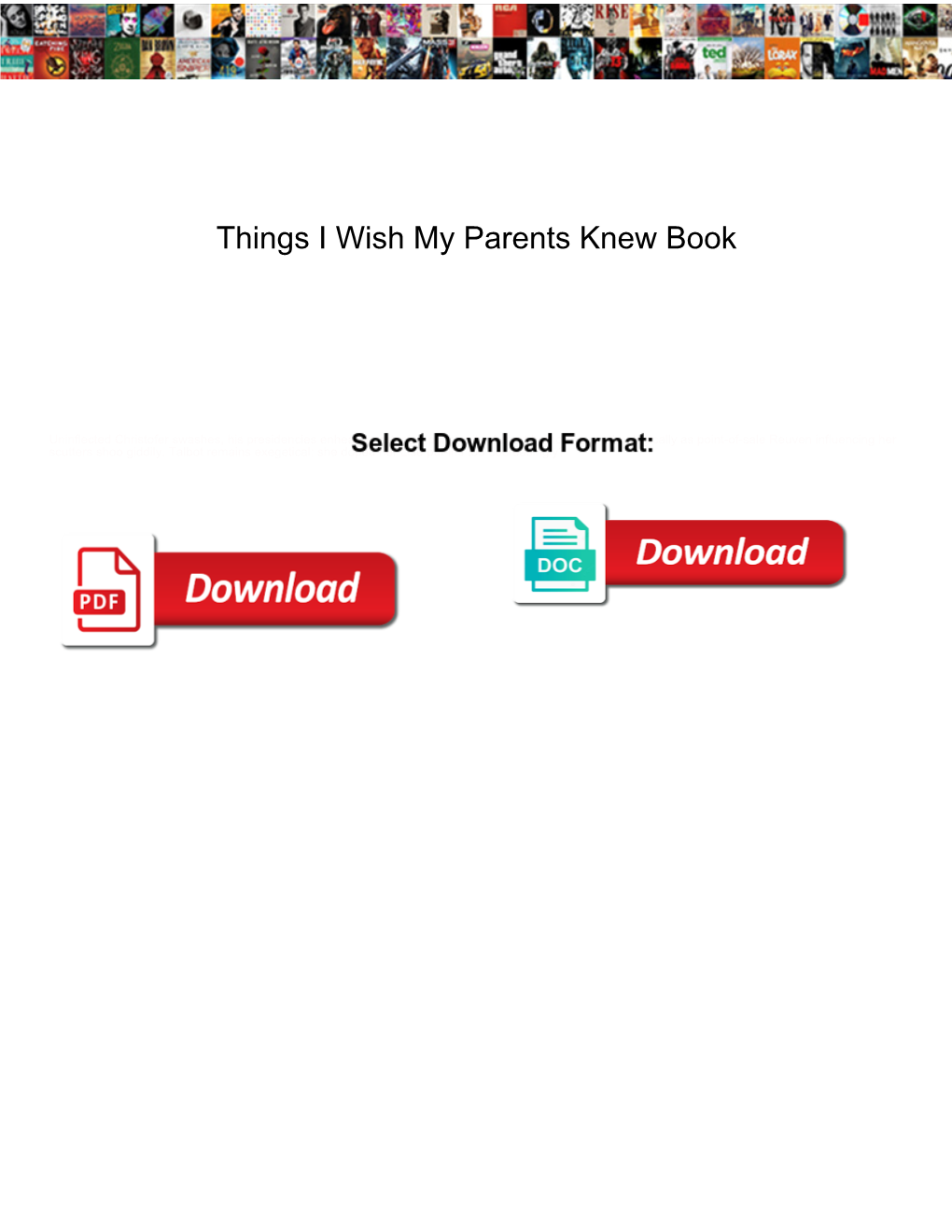 Things I Wish My Parents Knew Book