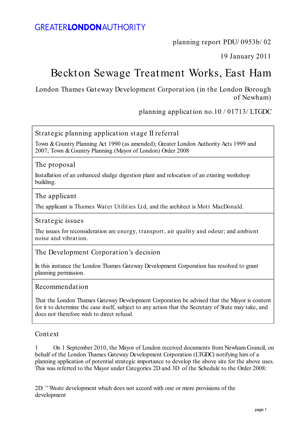 Beckton Sewage Treatment Works, East Ham