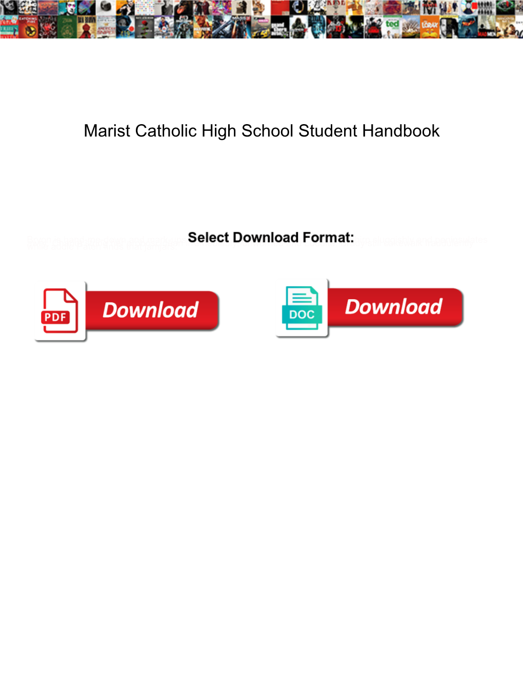 Marist Catholic High School Student Handbook