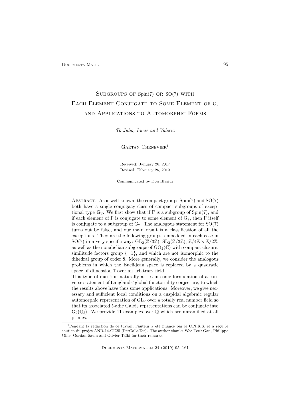 Subgroups of Spin(7) Or SO(7) with Each Element Conjugate to Some