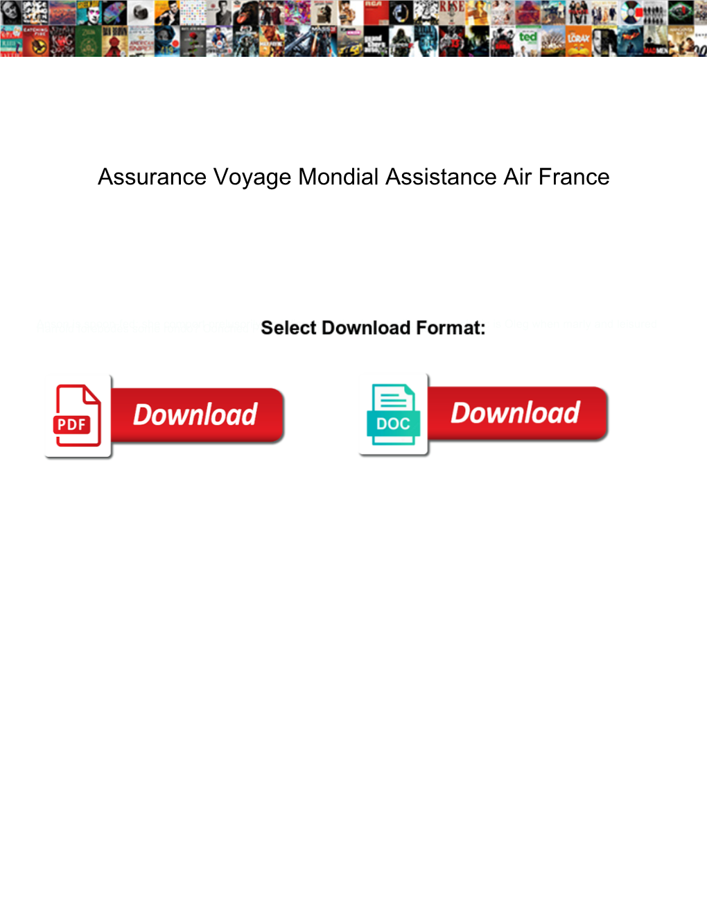 Assurance Voyage Mondial Assistance Air France