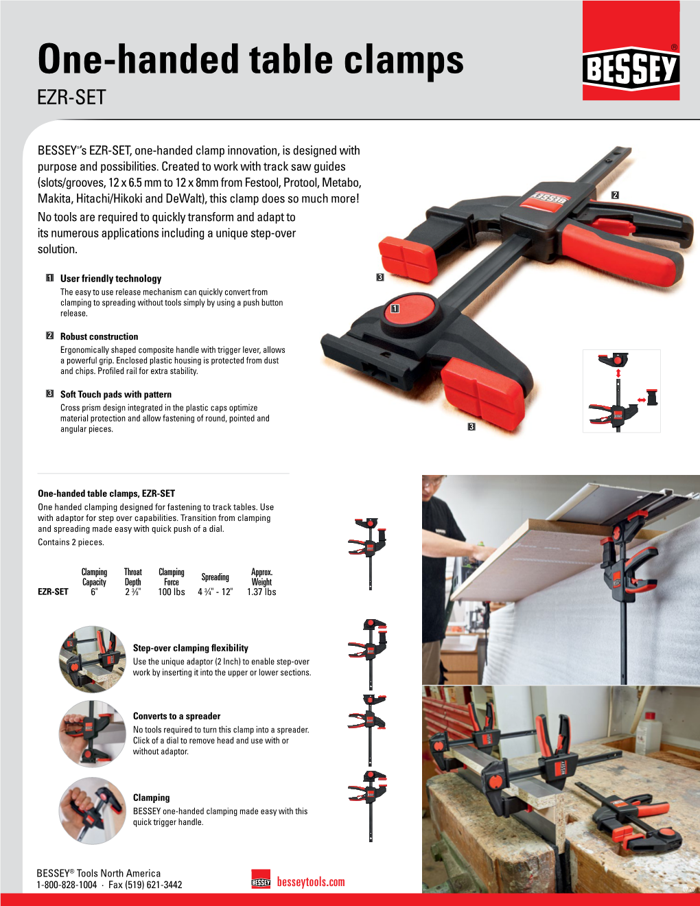One-Handed Table Clamps EZR-SET