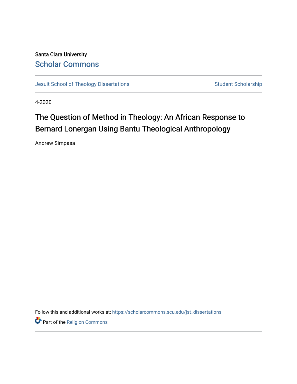 An African Response to Bernard Lonergan Using Bantu Theological Anthropology