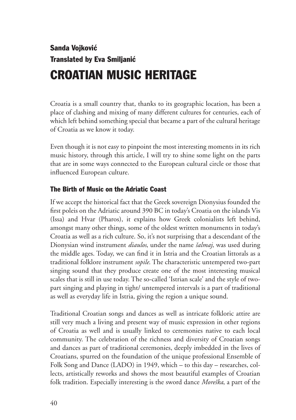 Croatian Music Heritage