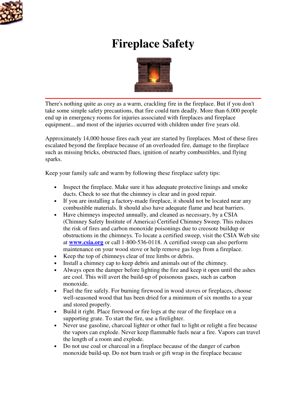 Fireplace Safety