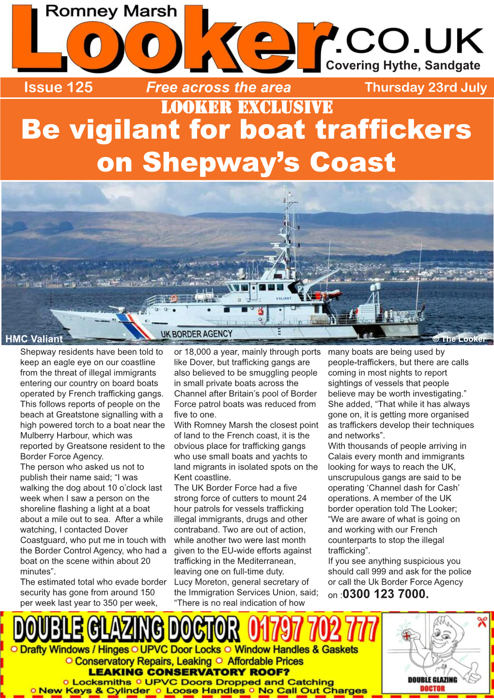 Be Vigilant for Boat Traffickers on Shepway's Coast