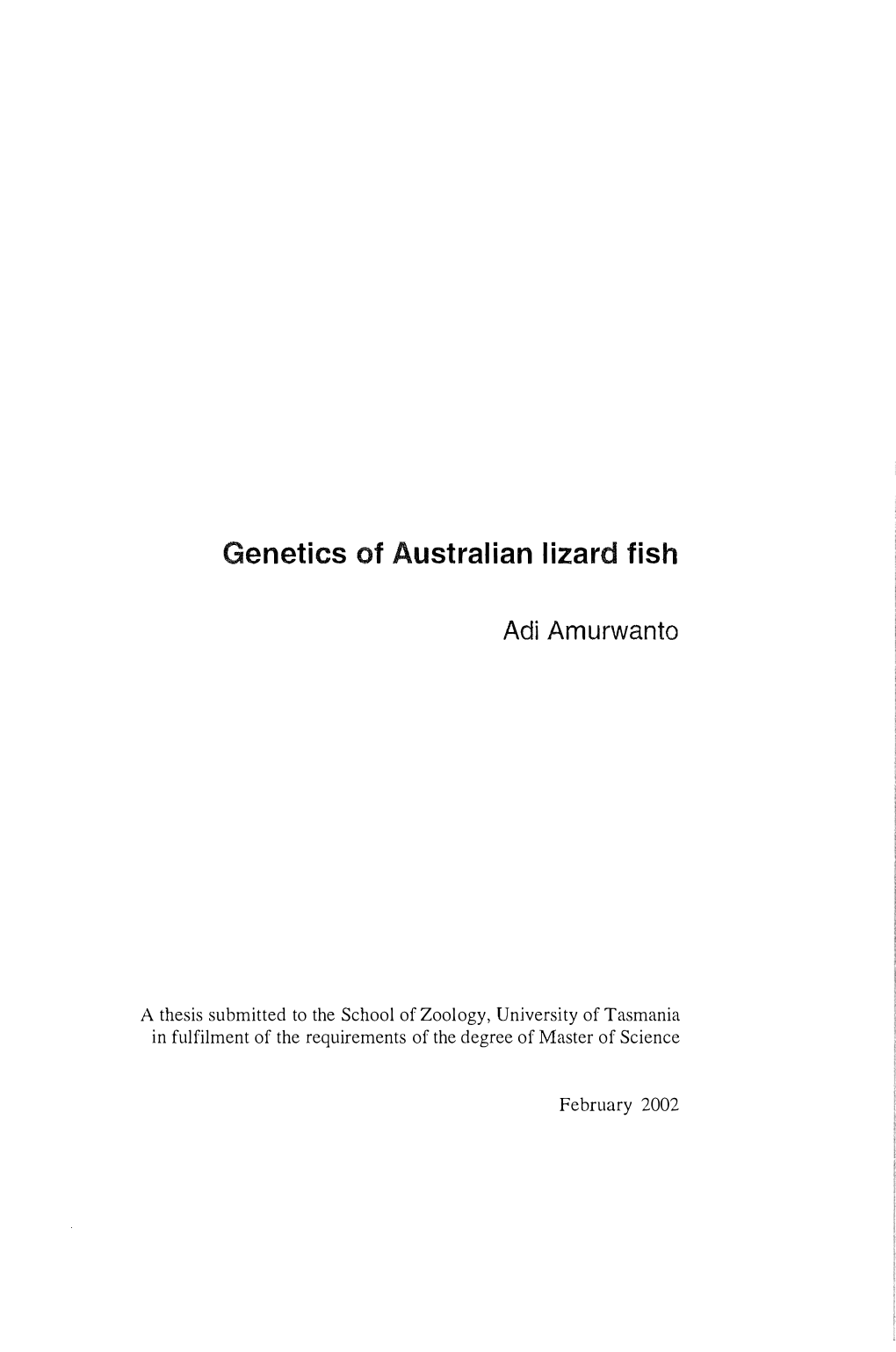 Genetics of Australian Lizard Fish