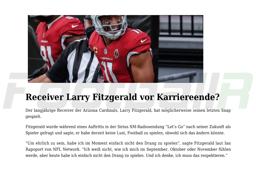 Larry Fitzgerald Vor Karriereende?