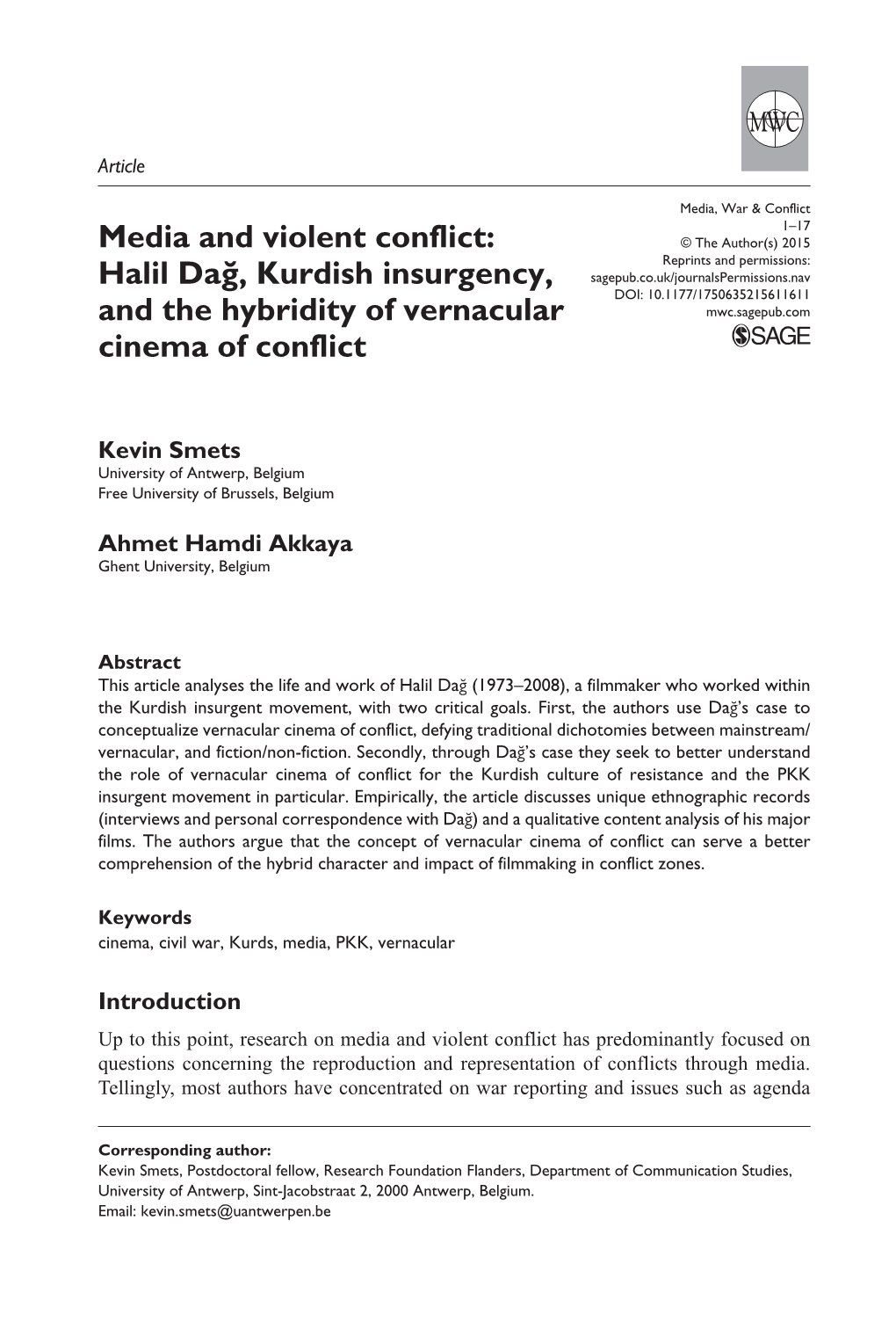 Halil Dağ, Kurdish Insurgency, and the Hybridity Of