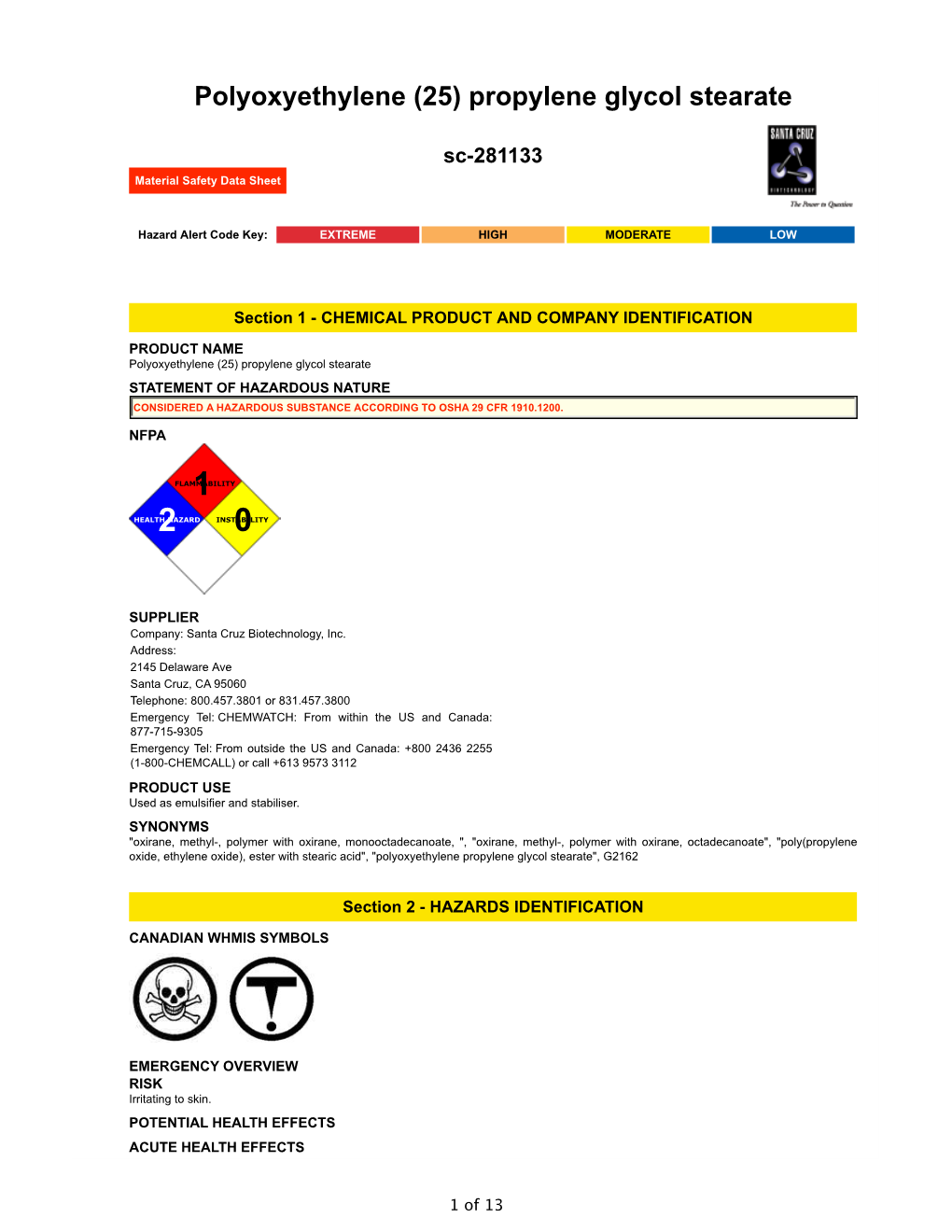 Propylene Glycol Stearate