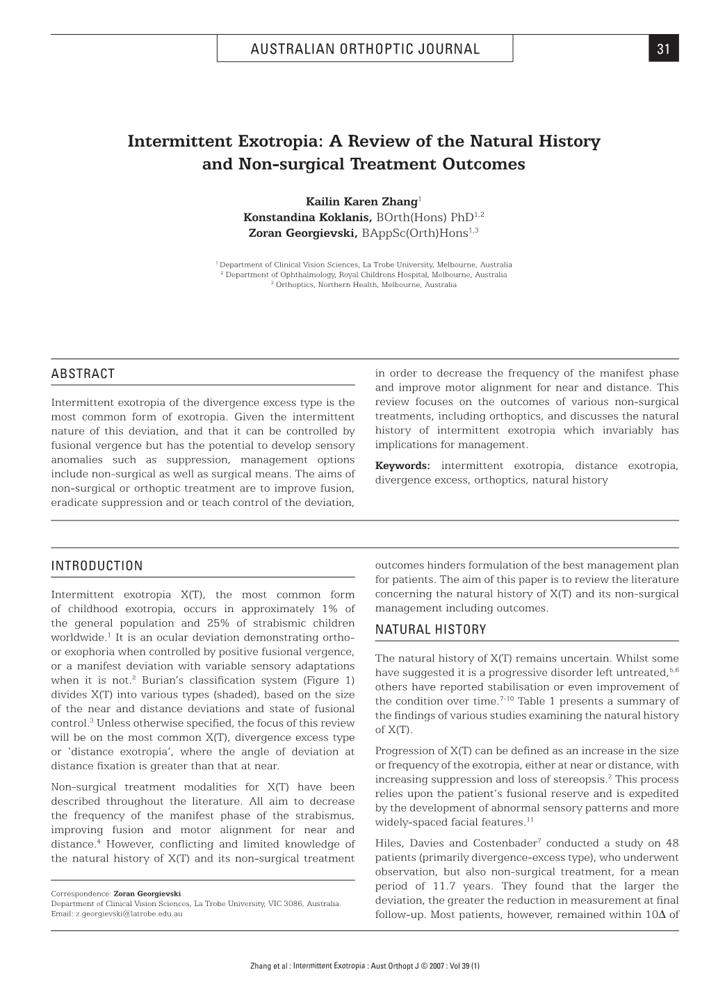 Intermittent Exotropia: a Review of the Natural History and Non-Surgical Treatment Outcomes