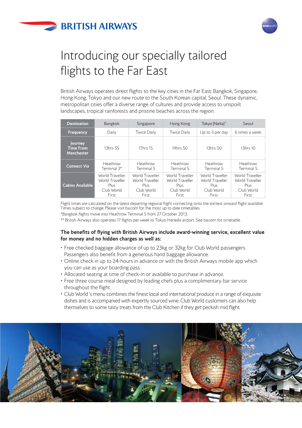 Introducing Our Specially Tailored Flights to the Far East