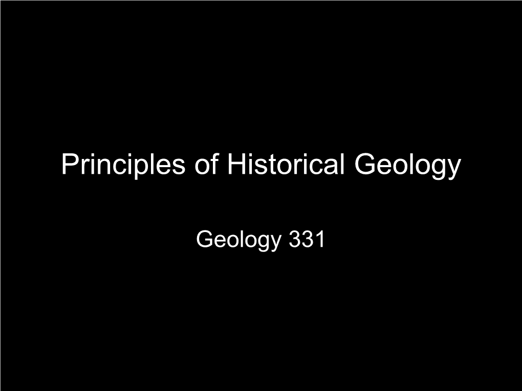 Principles of Historical Geology