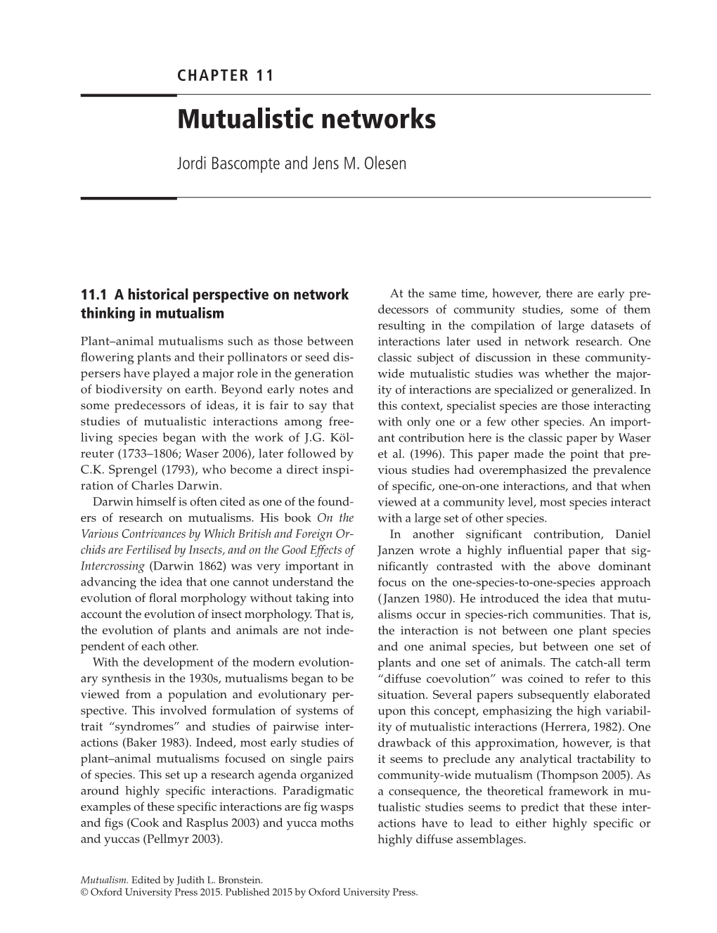 Mutualistic Networks