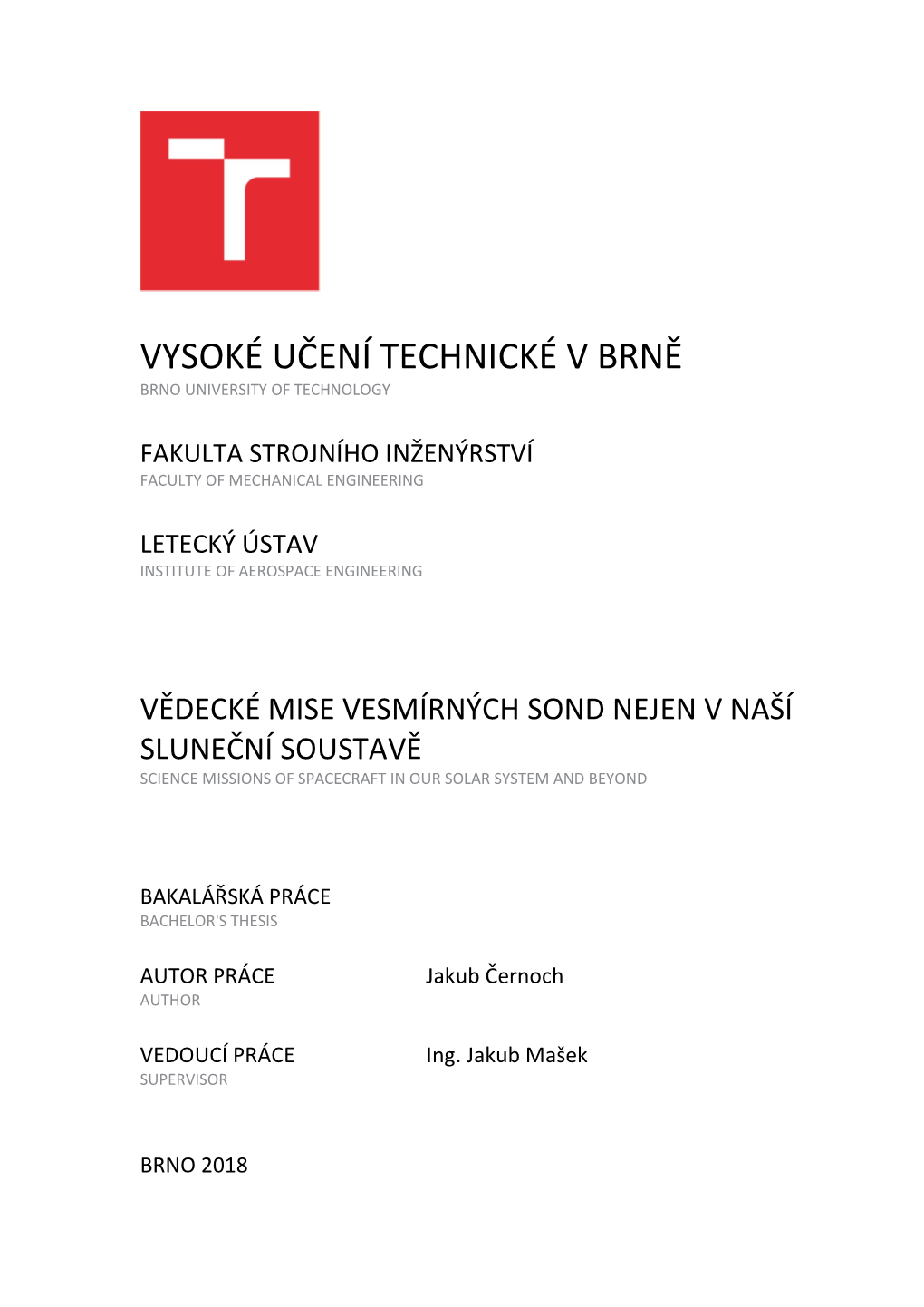 Vysoké Učení Technické V Brně Brno University of Technology