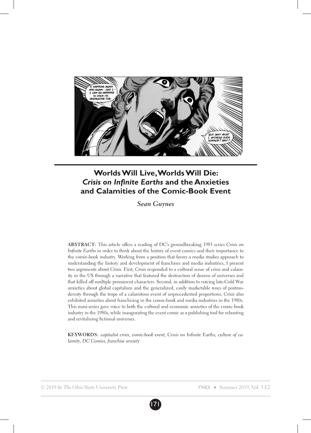 Crisis on Infinite Earths and the Anxieties and Calamities of the Comic-Book Event Sean Guynes