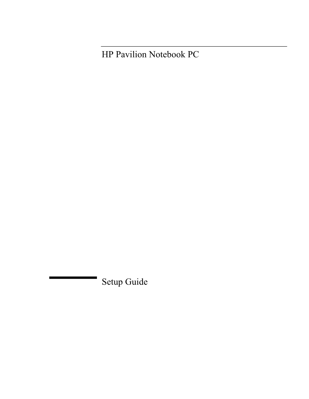 HP Pavilion Notebook PC Setup Guide