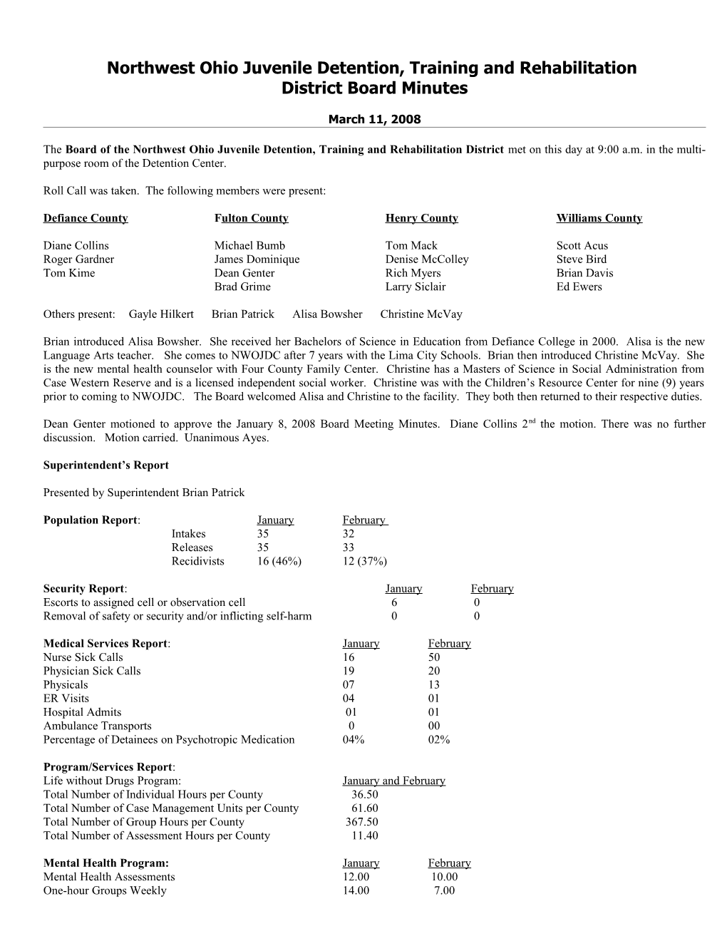 Northwest Ohio Juvenile Detention, Training and Rehabilitation