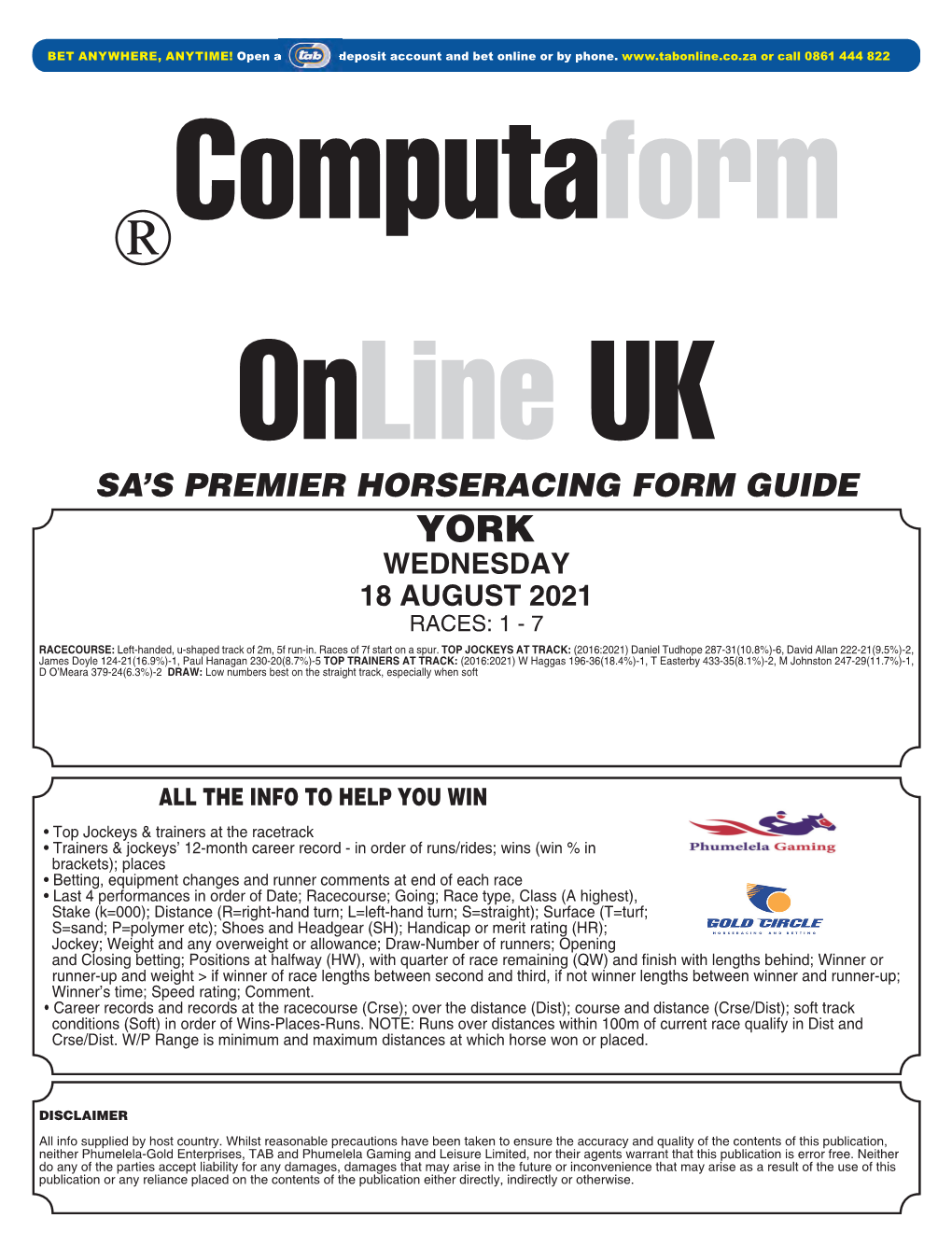 Sa's Premier Horseracing Form Guide