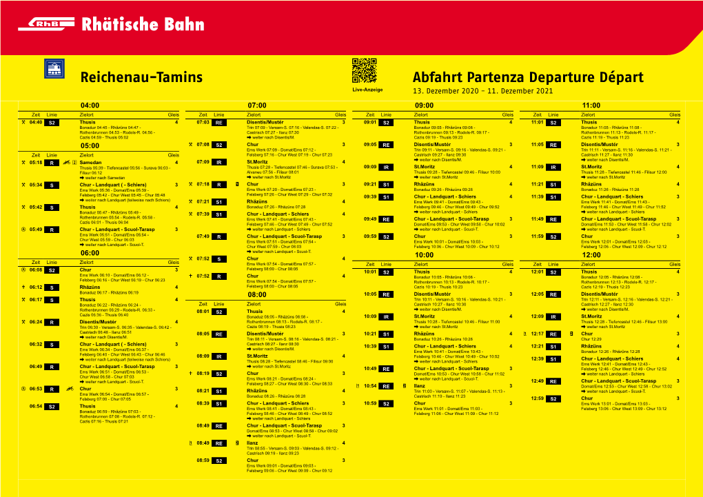 Reichenau-Tamins Abfahrt Partenza Departure Départ Live-Anzeige 13