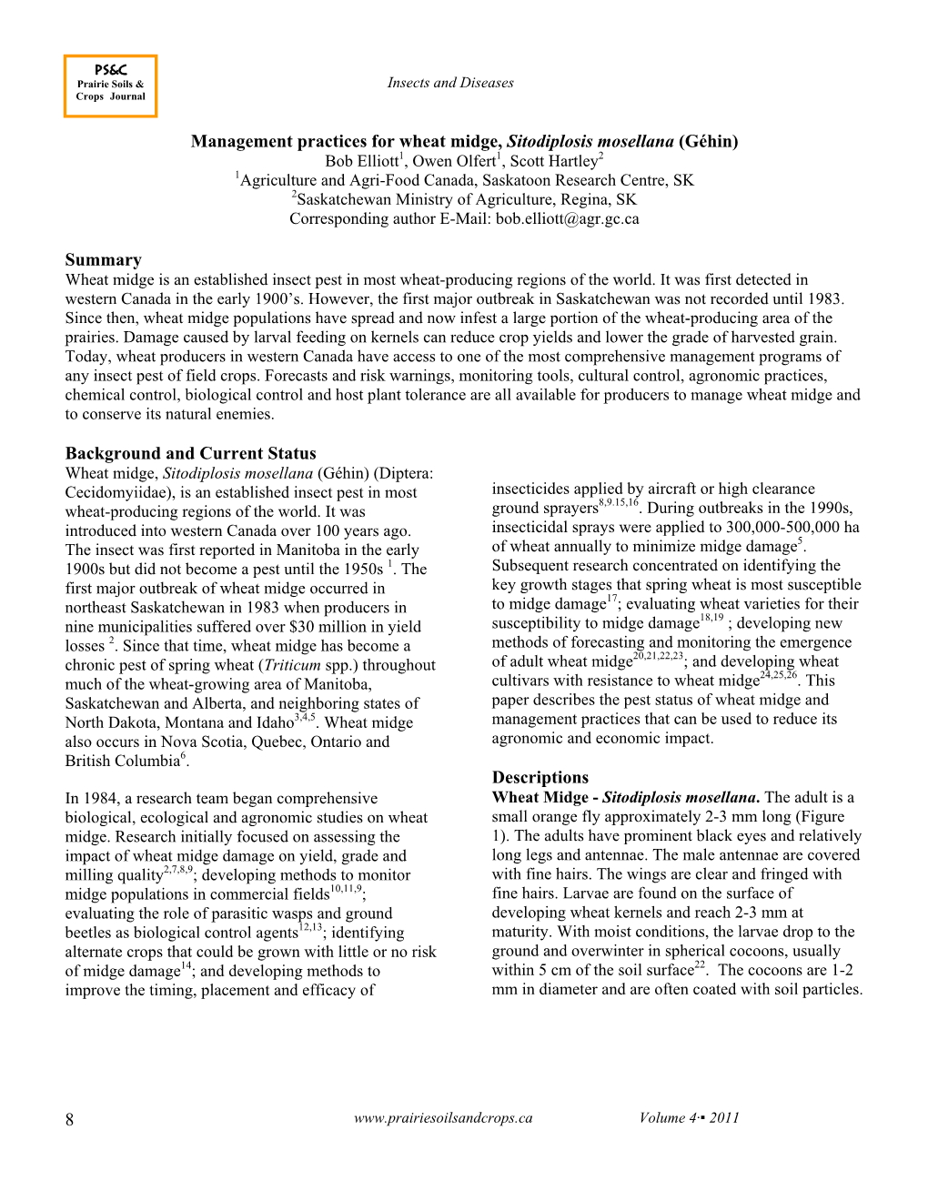 Management Practices for Wheat Midge, Sitodiplosis Mosellana