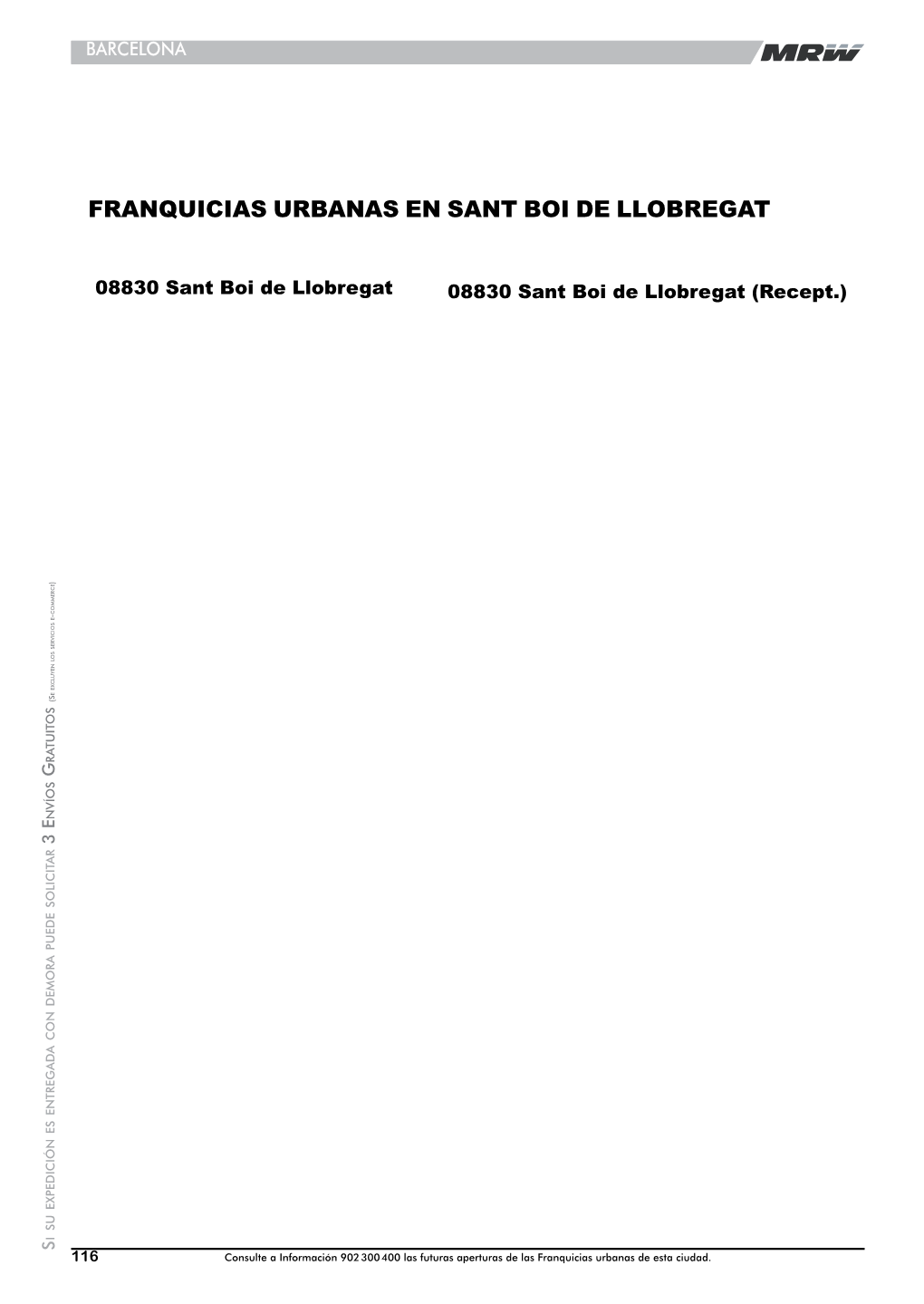 Sant Boi De Llobregat (Recept.) 08830 Santboidellobregat Ranquicias Urbanas Deestaciudad