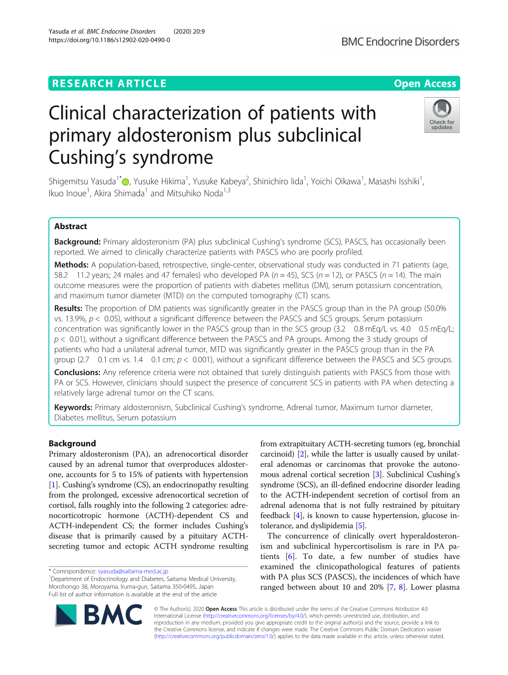 Clinical Characterization of Patients with Primary Aldosteronism Plus