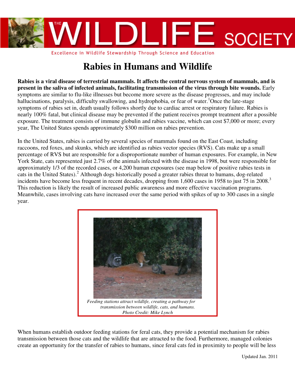 Rabies in Humans and Wildlife