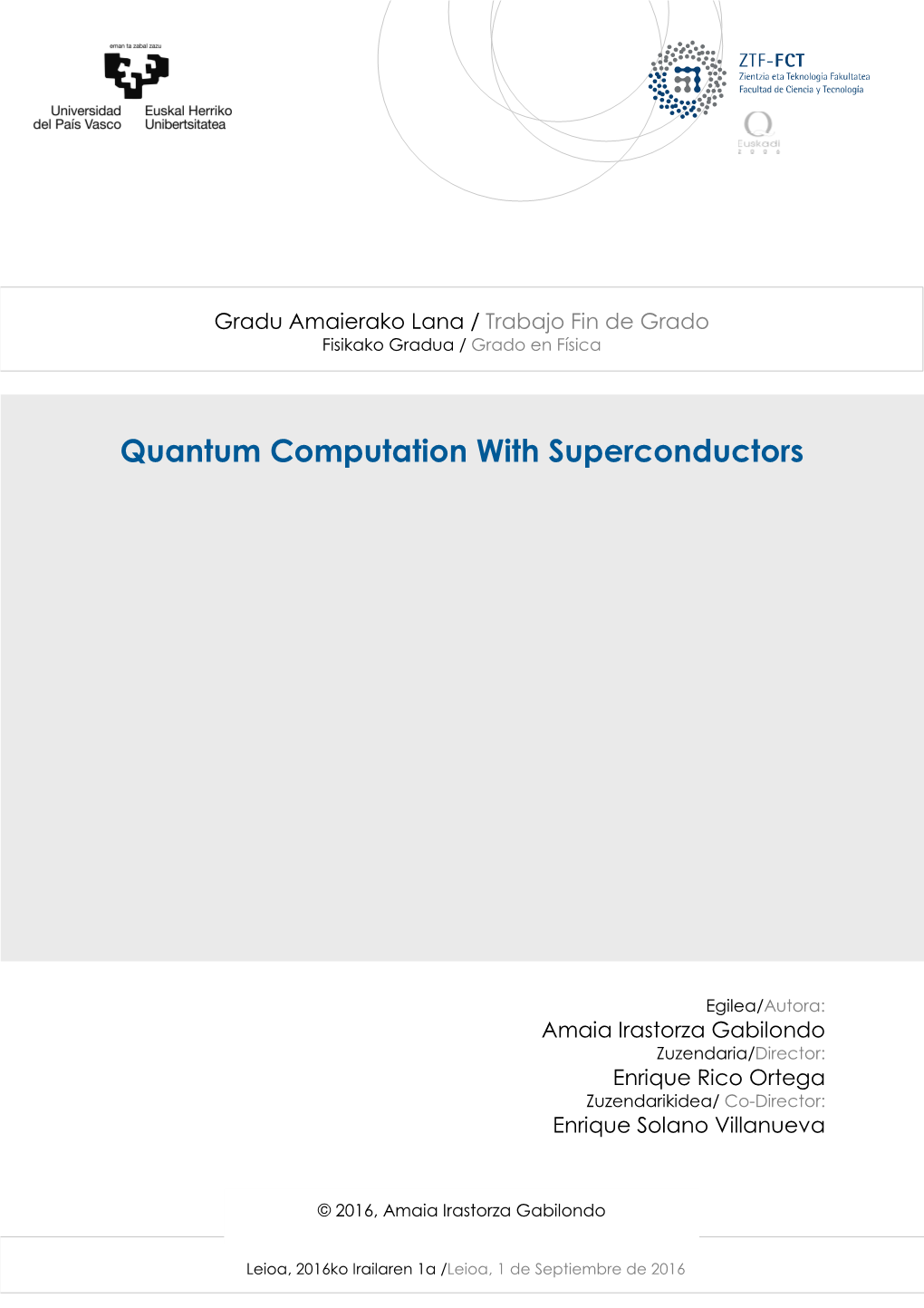 Quantum Computation with Superconductors