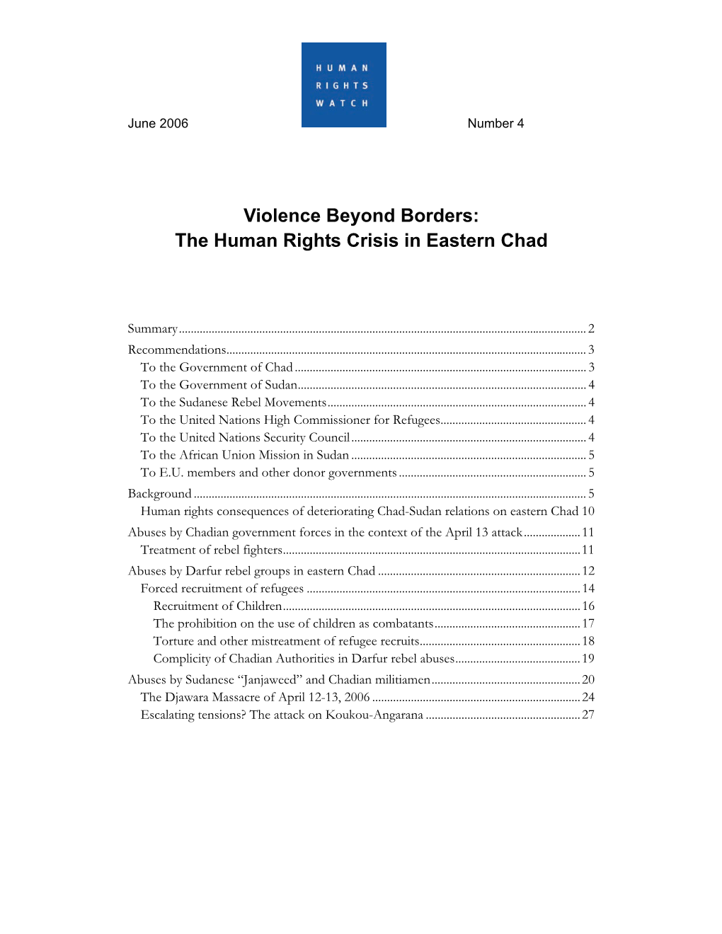 The Human Rights Crisis in Eastern Chad