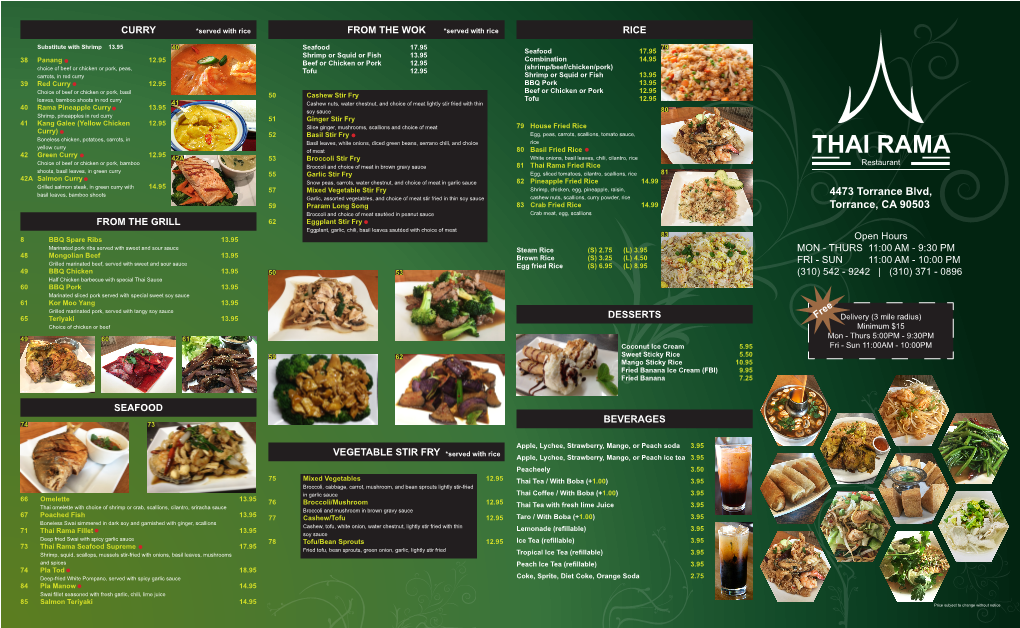 Take out Menu