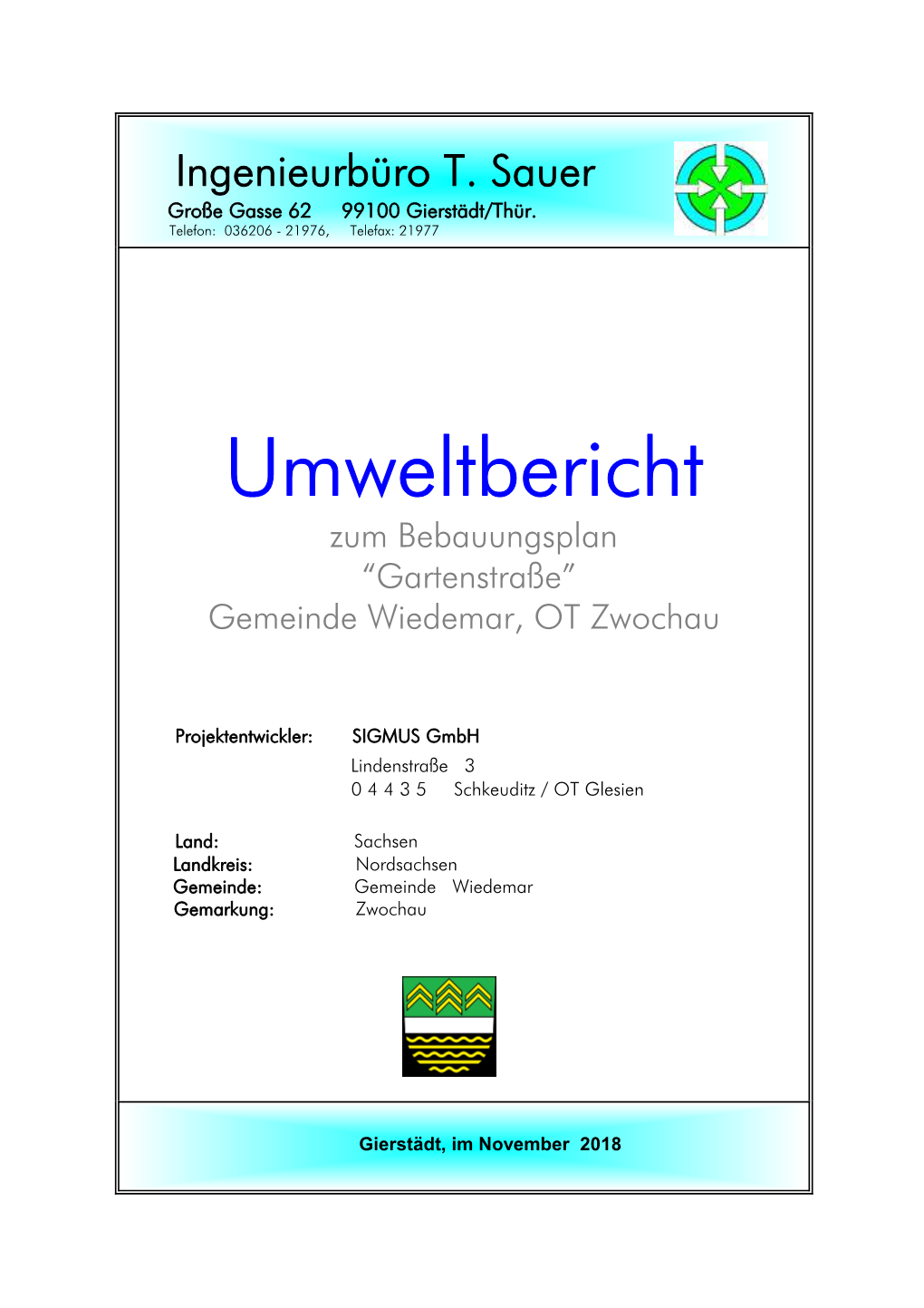 C:\Dokumente Und Einstellungen\User\Eigene Dateien\ISG2010\Edersleben Solar\Zwochau\UB Zwochau Nov2018.Wpd