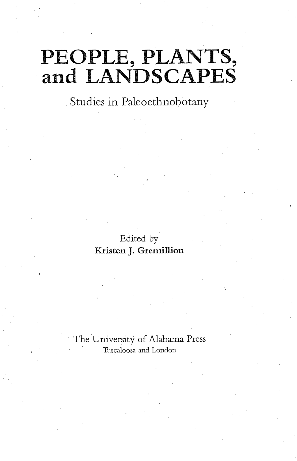 Studies in Paleoethnobotany