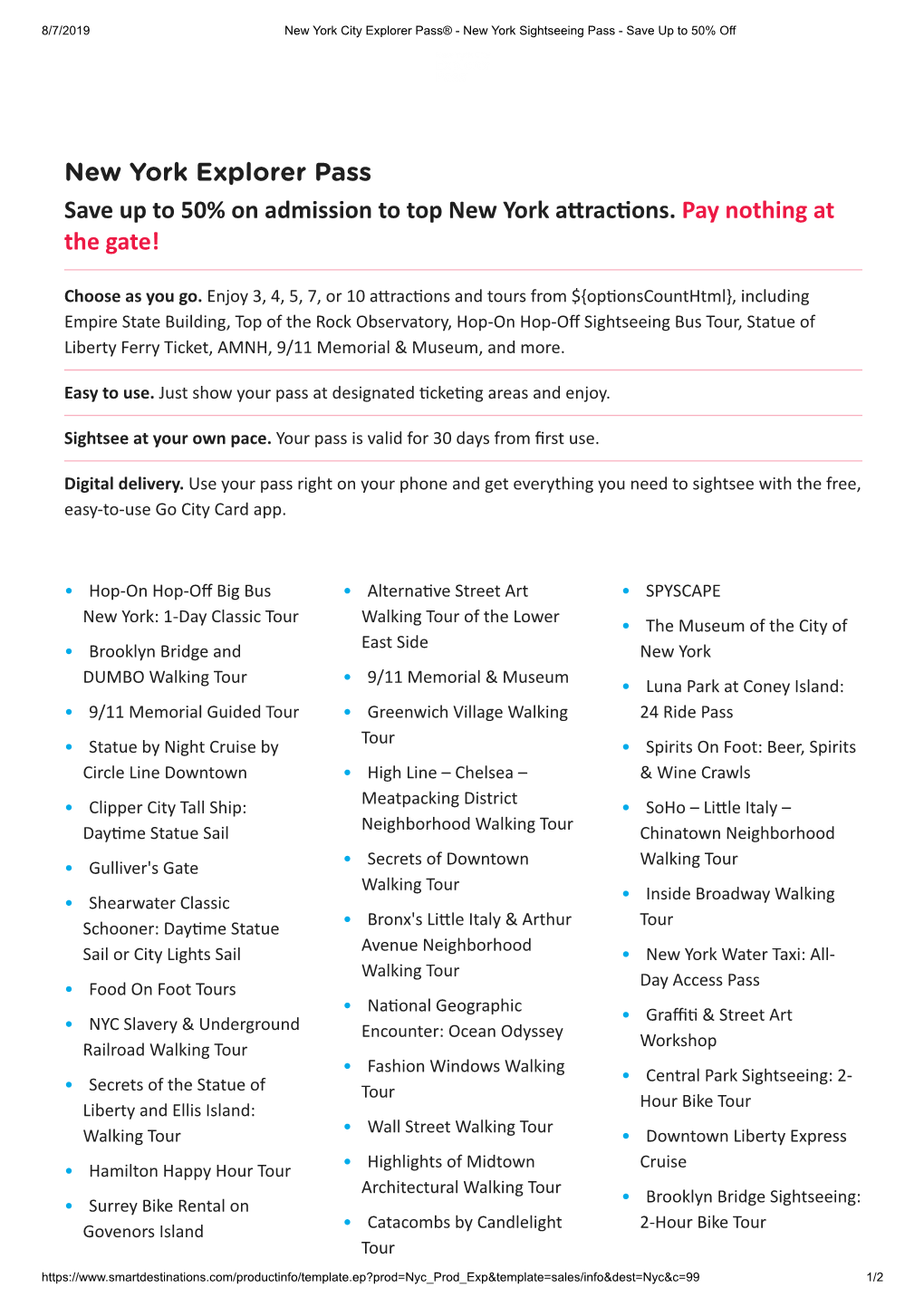 New York Explorer Pass Save up to 50% on Admission to Top New York A�Rac�Ons