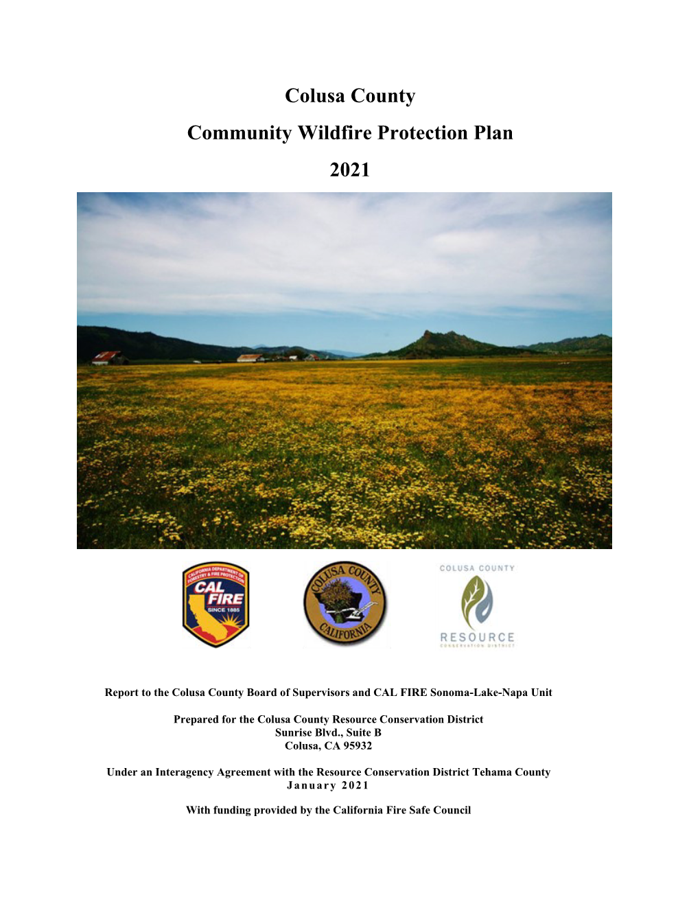 Colusa County Community Wildfire Protection Plan 2021
