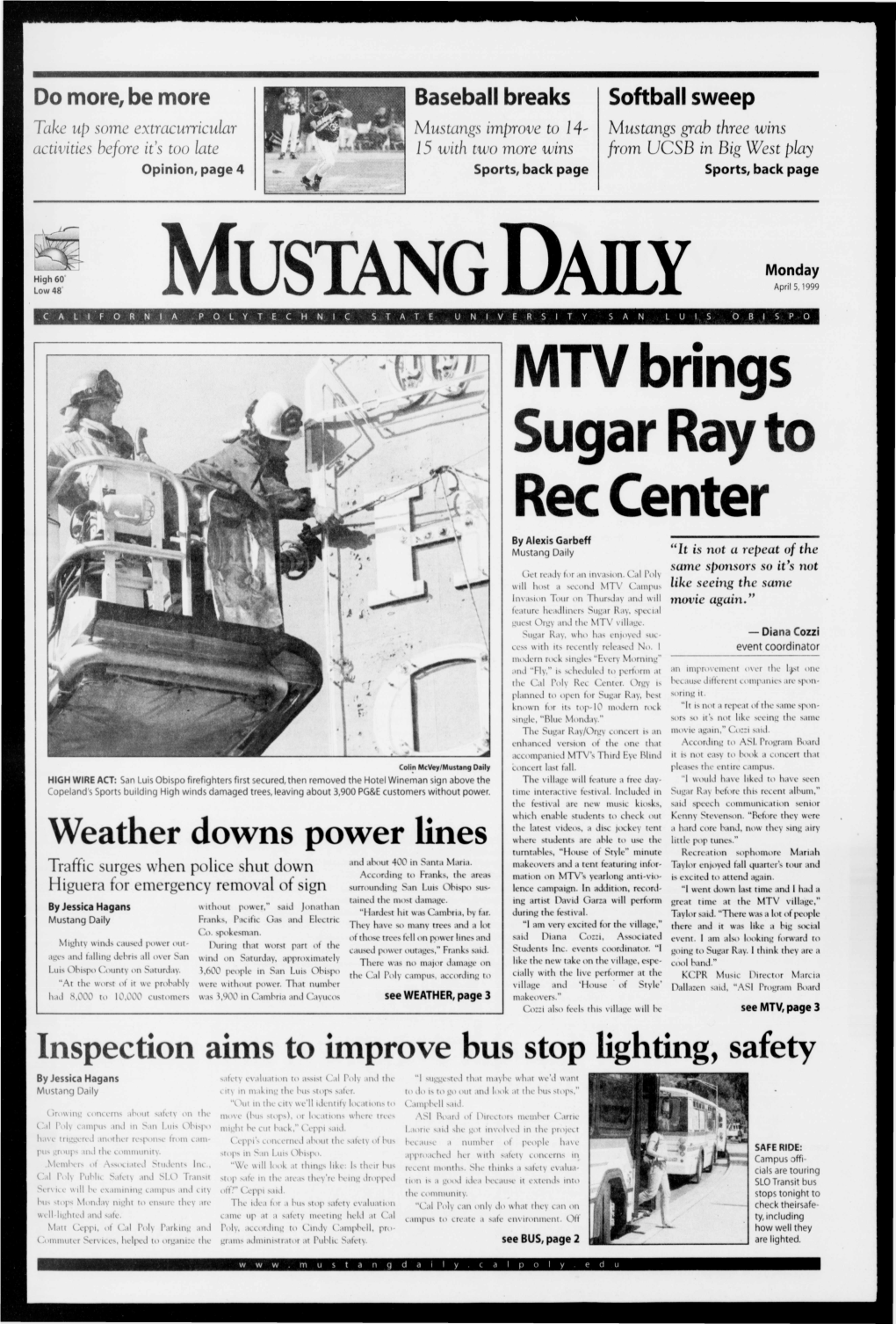 Mustang Daily, April 5, 1999