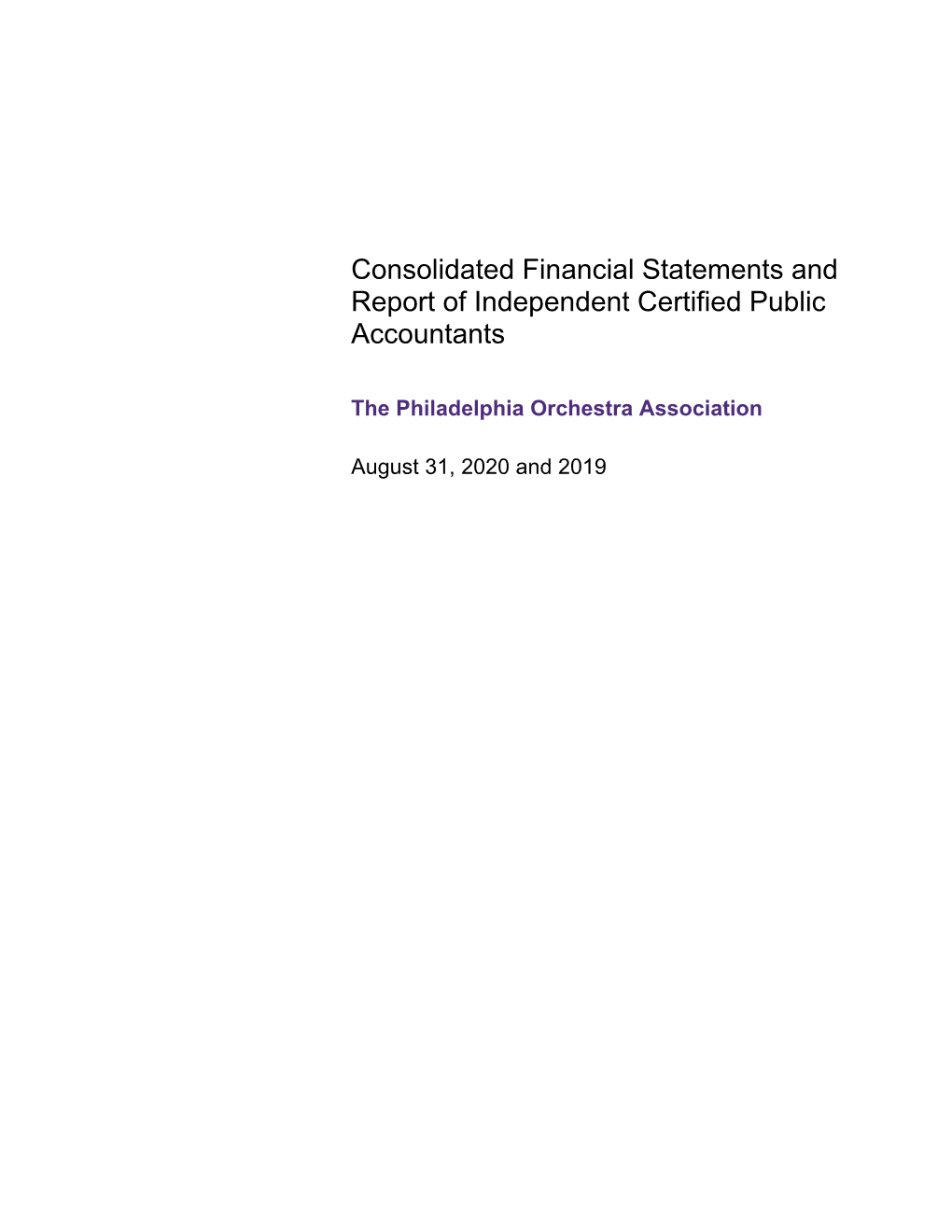 Consolidated Financial Statements and Report of Independent Certified Public Accountants