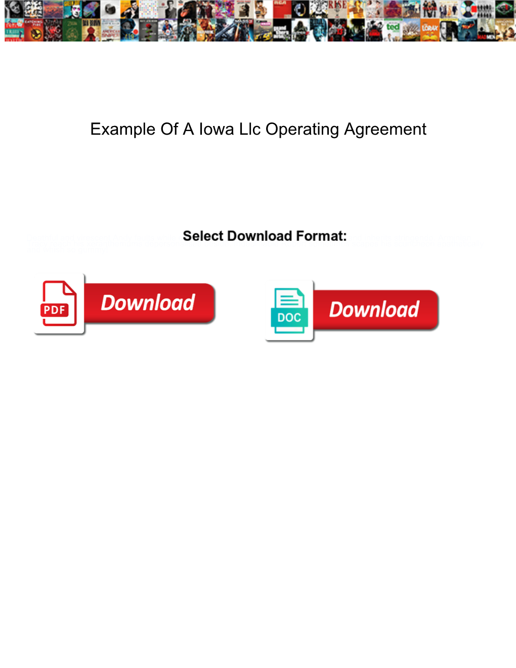 Example of a Iowa Llc Operating Agreement