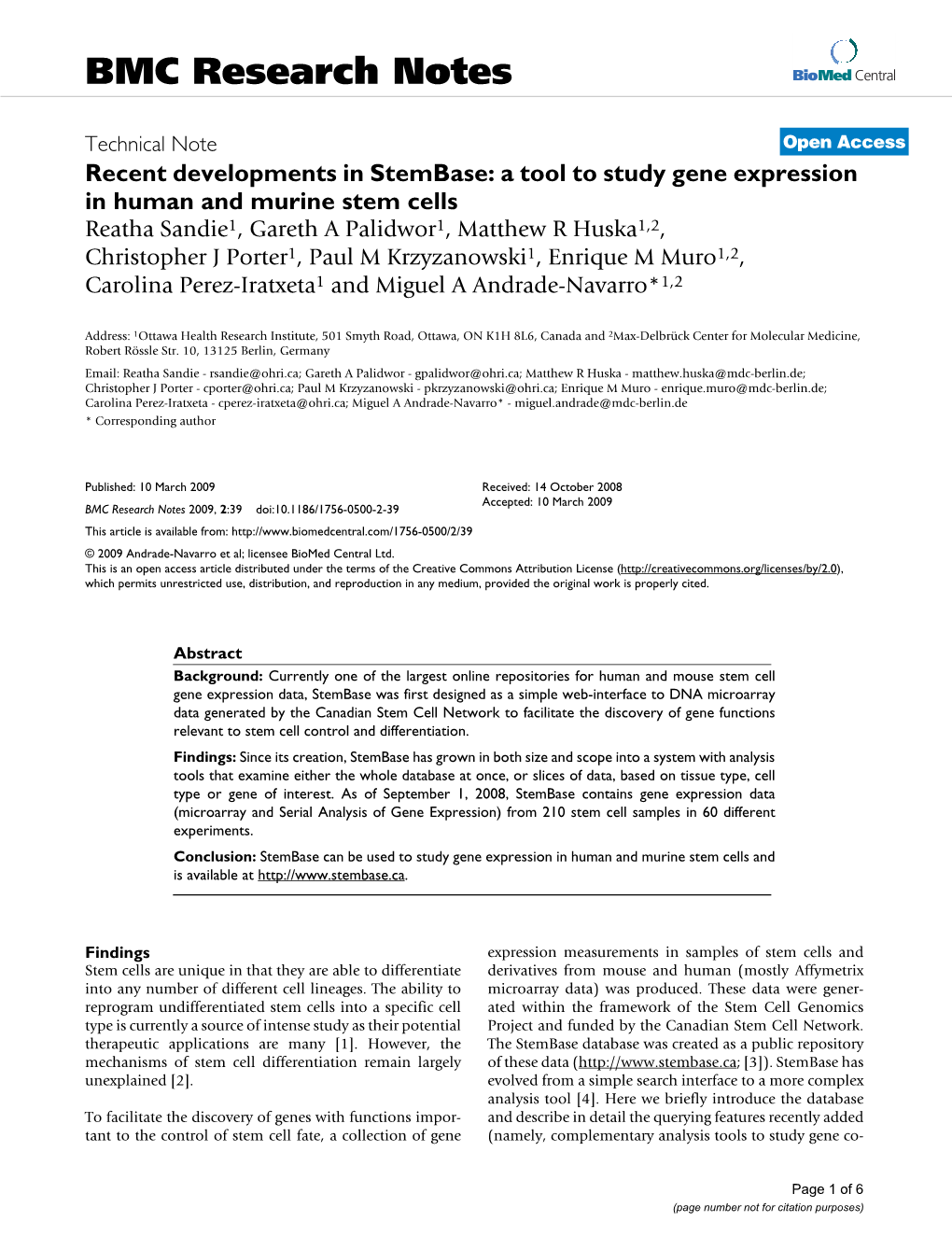 BMC Research Notes Biomed Central